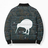 New Zealand is Calling and I Must Go Bomber Puffer Jacket Kiwi Bird Silhouette TS04 - Polynesian Pride