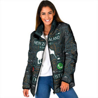 New Zealand is Calling and I Must Go Padded Jacket Kiwi Bird Silhouette TS04 Women Multicolor - Polynesian Pride