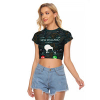 New Zealand is Calling and I Must Go Raglan Cropped T Shirt Kiwi Bird Silhouette TS04 Female Multicolor - Polynesian Pride