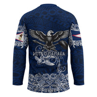 American Samoa Eagle Hockey Jersey Sea Turtle Traditional Polynesian Tribal Tattoo