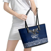 American Samoa Eagle Leather Tote Bag Sea Turtle Traditional Polynesian Tribal Tattoo