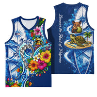 American Samoa Pago Pago Basketball Jersey Sea Turtle And Fruit Bat - Tropical Hibiscus Flowers Polynesian