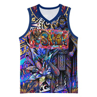 American Samoa Warrior Basketball Jersey Polynesian Fruit Bat Talofa Urban Graffiti Street Art