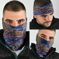 American Samoa Warrior Neck Gaiter Polynesian Fruit Bat Talofa Urban Graffiti Street Art