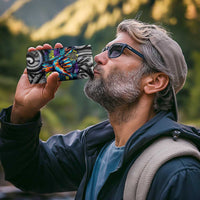 Chur Bro Shaka Sign 4 in 1 Can Cooler Tumbler New Zealand Koru Colorful Graffiti Splash