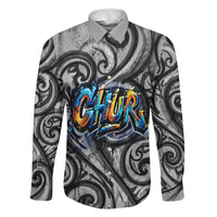 Chur Bro Shaka Sign Family Matching Off Shoulder Maxi Dress and Hawaiian Shirt New Zealand Koru Colorful Graffiti Splash