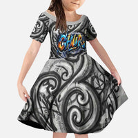 Chur Bro Shaka Sign Family Matching Puletasi and Hawaiian Shirt New Zealand Koru Colorful Graffiti Splash