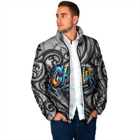 Chur Bro Shaka Sign Padded Jacket New Zealand Koru Colorful Graffiti Splash