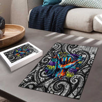 Chur Bro Shaka Sign Puzzle New Zealand Koru Colorful Graffiti Splash TS04 - Polynesian Pride