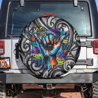 Chur Bro Shaka Sign Spare Tire Cover New Zealand Koru Colorful Graffiti Splash