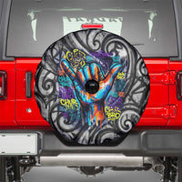 Chur Bro Shaka Sign Spare Tire Cover New Zealand Koru Colorful Graffiti Splash