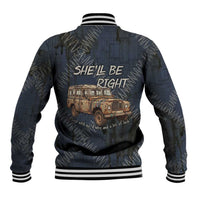 New Zealand She’ll Be Right Baseball Jacket NZ Slang No. 8 Wire Map Pattern
