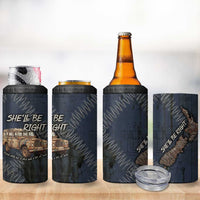 New Zealand She’ll Be Right 4 in 1 Can Cooler Tumbler NZ Slang No. 8 Wire Map Pattern TS04 - Polynesian Pride