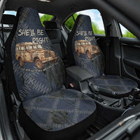 New Zealand She’ll Be Right Car Seat Cover NZ Slang No. 8 Wire Map Pattern
