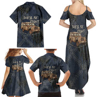 New Zealand She’ll Be Right Family Matching Summer Maxi Dress and Hawaiian Shirt NZ Slang No. 8 Wire Map Pattern