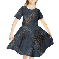 New Zealand She’ll Be Right Kid Short Sleeve Dress NZ Slang No. 8 Wire Map Pattern