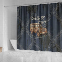 New Zealand She’ll Be Right Shower Curtain NZ Slang No. 8 Wire Map Pattern