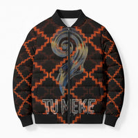Tu Meke Maori New Zealand Slang Bomber Puffer Jacket with Glow Neon Step Style