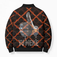 Tu Meke Maori New Zealand Slang Bomber Puffer Jacket with Glow Neon Step Style