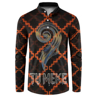 Tu Meke Maori New Zealand Slang Button Sweatshirt with Glow Neon Step Style TS04 Black Orange - Polynesian Pride