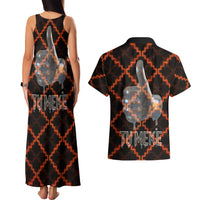 Tu Meke Maori New Zealand Slang Couples Matching Tank Maxi Dress and Hawaiian Shirt with Glow Neon Step Style