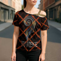 Tu Meke Maori New Zealand Slang Cross Shoulder Shirt with Glow Neon Step Style TS04 - Polynesian Pride