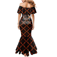 Tu Meke Maori New Zealand Slang Family Matching Mermaid Dress and Hawaiian Shirt with Glow Neon Step Style