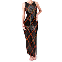 Tu Meke Maori New Zealand Slang Family Matching Tank Maxi Dress and Hawaiian Shirt with Glow Neon Step Style
