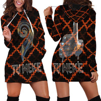Tu Meke Maori New Zealand Slang Hoodie Dress with Glow Neon Step Style