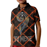 Tu Meke Maori New Zealand Slang Kid Polo Shirt with Glow Neon Step Style