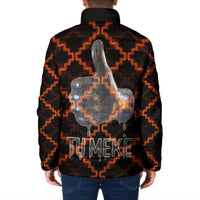 Tu Meke Maori New Zealand Slang Padded Jacket with Glow Neon Step Style