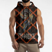 Tu Meke Maori New Zealand Slang Sleeveless Hoodie with Glow Neon Step Style
