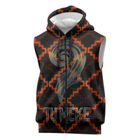 Tu Meke Maori New Zealand Slang Sleeveless Zip Hoodie with Glow Neon Step Style