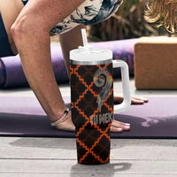 Tu Meke Maori New Zealand Slang Tumbler With Handle with Glow Neon Step Style