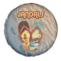 Kiwi Jandal Beach Life Spare Tire Cover New Zealand Flip Flops Ocean Wave Surf Style