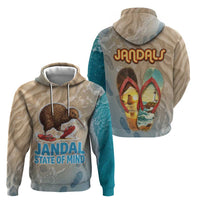 Kiwi Jandal Beach Life Zip Hoodie New Zealand Flip Flops Ocean Wave Surf Style