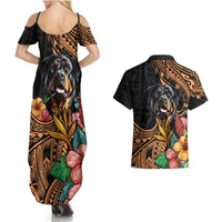 Polynesian Rottweiler Couples Matching Summer Maxi Dress and Hawaiian Shirt Polynesian Pattern And Rottweiler TS04 - Polynesian Pride