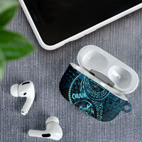 Chuuk Deep Into Truk Lagoon AirPods Case Polynesian Tribal Pattern Wreck Diving Teal Ship Art