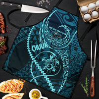 Chuuk Deep Into Truk Lagoon Apron Polynesian Tribal Pattern Wreck Diving Teal Ship Art