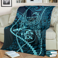 Chuuk Deep Into Truk Lagoon Blanket Polynesian Tribal Pattern Wreck Diving Teal Ship Art