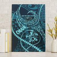 Chuuk Deep Into Truk Lagoon Canvas Wall Art Polynesian Tribal Pattern Wreck Diving Teal Ship Art
