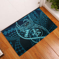 Chuuk Deep Into Truk Lagoon Rubber Doormat Polynesian Tribal Pattern Wreck Diving Teal Ship Art