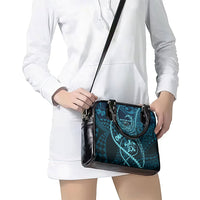 Chuuk Deep Into Truk Lagoon Shoulder Handbag Polynesian Tribal Pattern Wreck Diving Teal Ship Art