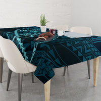 Chuuk Deep Into Truk Lagoon Tablecloth Polynesian Tribal Pattern Wreck Diving Teal Ship Art