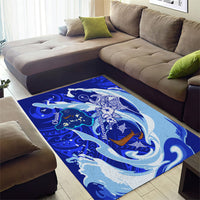 Chuuk Micronesian Roots Area Rug Polynesian Tribal Pattern Hibiscus Flower And Stingray Art
