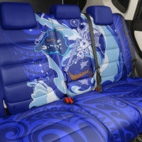 Chuuk Micronesian Roots Back Car Seat Cover Polynesian Tribal Pattern Hibiscus Flower And Stingray Art