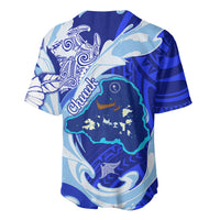 Chuuk Micronesian Roots Baseball Jersey Polynesian Tribal Pattern Hibiscus Flower And Stingray Art