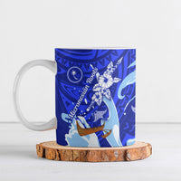 Chuuk Micronesian Roots Ceramic Mug Polynesian Tribal Pattern Hibiscus Flower And Stingray Art