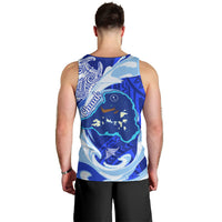 Chuuk Micronesian Roots Men Tank Top Polynesian Tribal Pattern Hibiscus Flower And Stingray Art