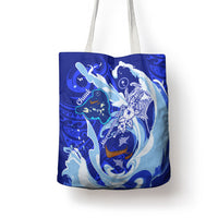 Chuuk Micronesian Roots Tote Bag Polynesian Tribal Pattern Hibiscus Flower And Stingray Art